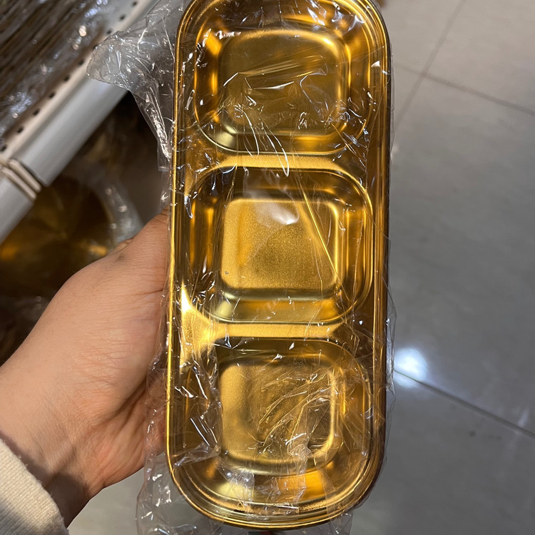 ظروف استیل طلایی وارداتی دوخانه سه خانه چهارخانه