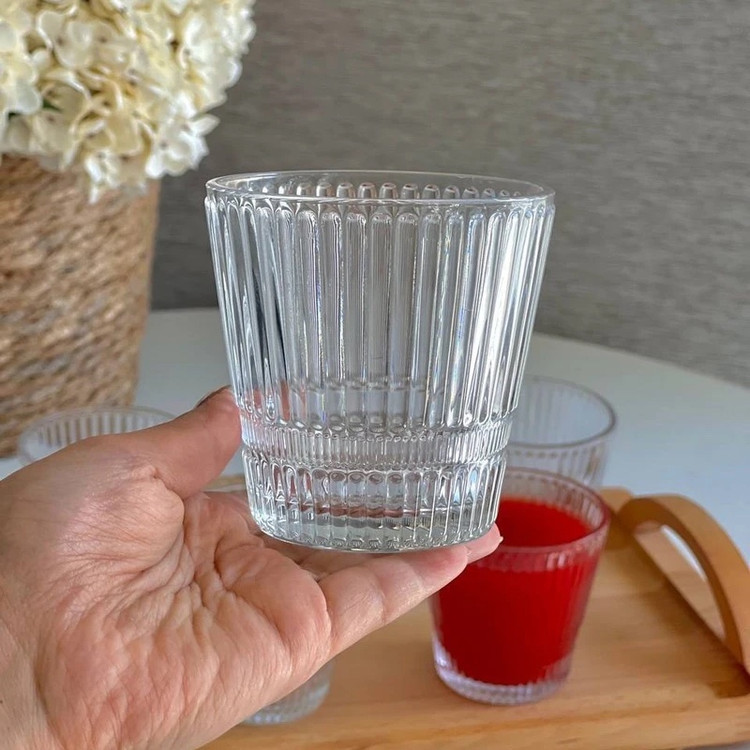 نیم لیوان خطدار شش تایی 270میل برند deli glass وارداتی