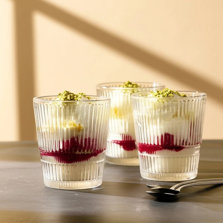 نیم لیوان خطدار شش تایی 270میل برند deli glass وارداتی