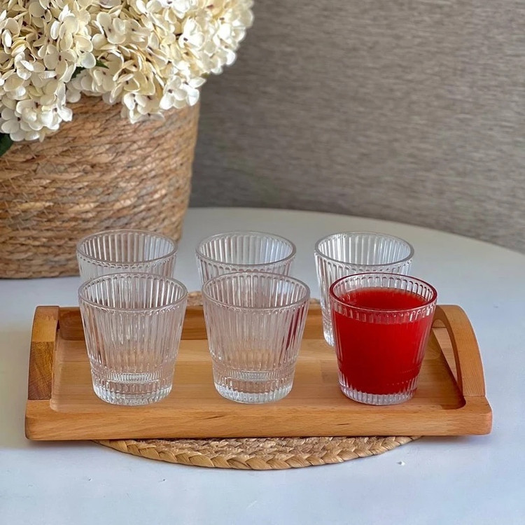 نیم لیوان خطدار شش تایی 270میل برند deli glass وارداتی
